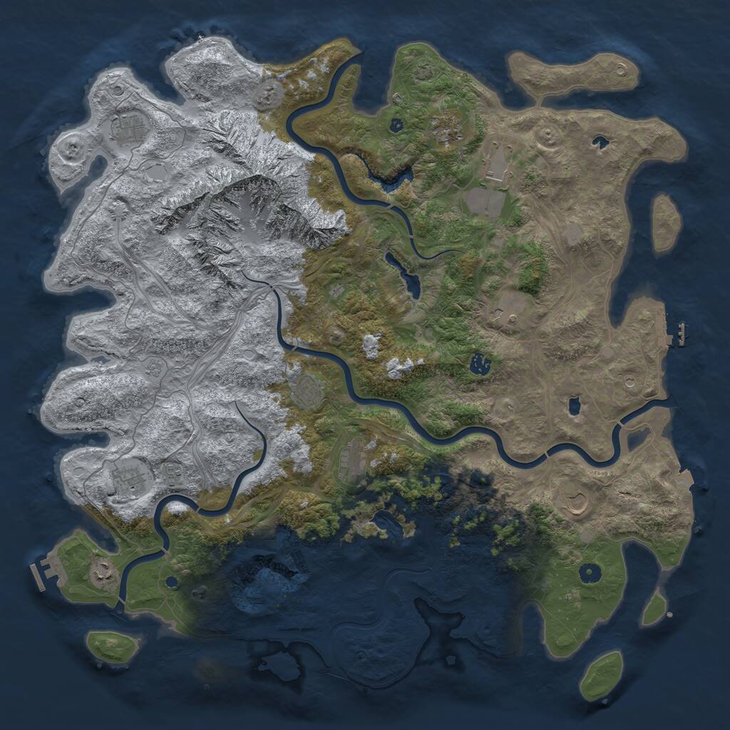 Rust Map: Procedural Map, Size: 5120, Seed: 104439846, 17 Monuments