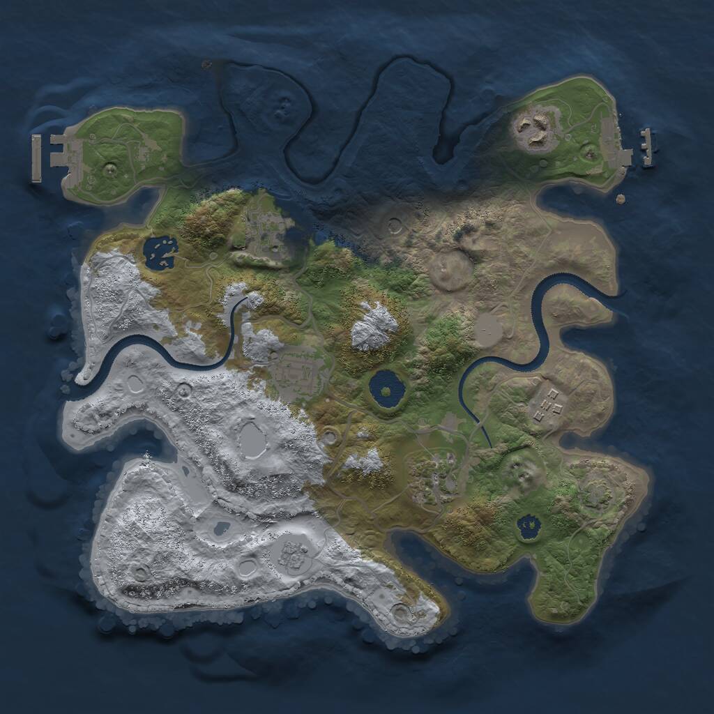 Rust Map: Procedural Map, Size: 3000, Seed: 1798203548, 12 Monuments