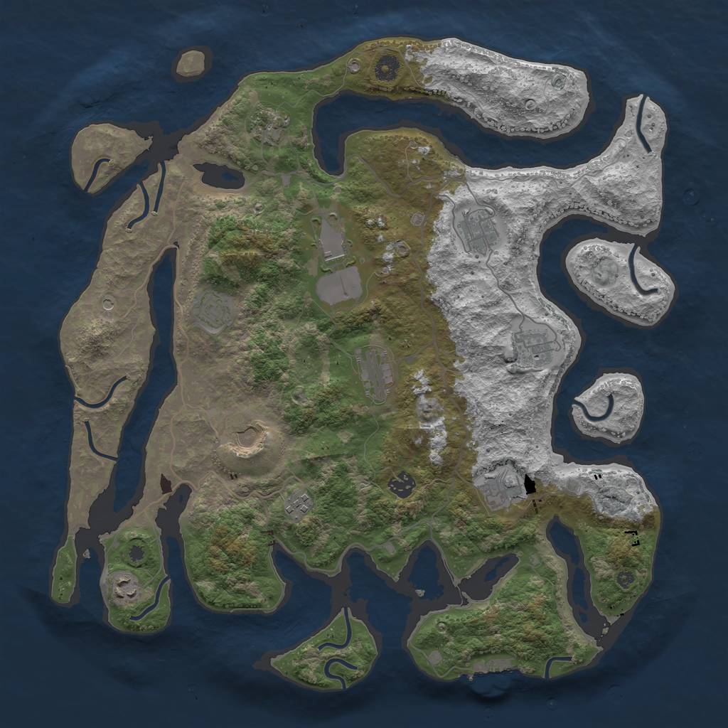 Rust Map: Procedural Map, Size: 4250, Seed: 29960, 15 Monuments