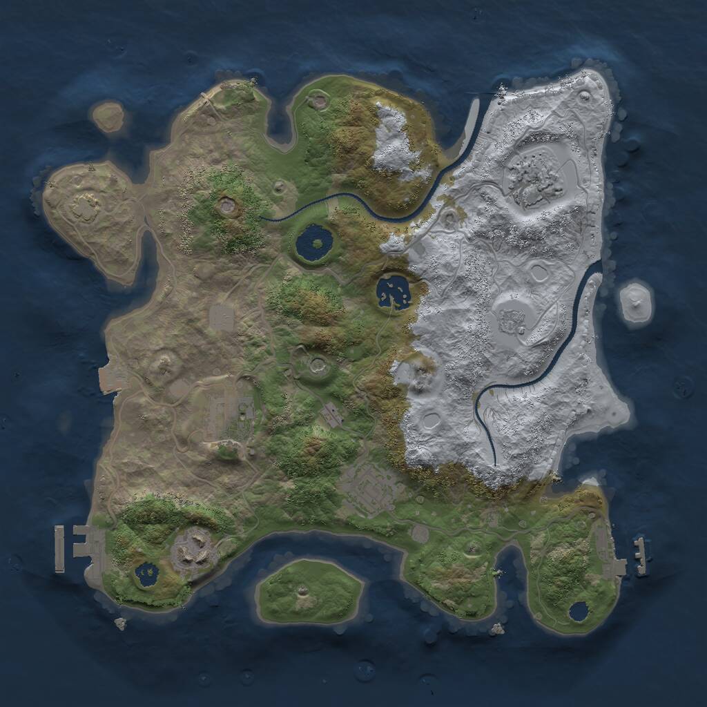 Rust Map: Procedural Map, Size: 3000, Seed: 2320732, 11 Monuments