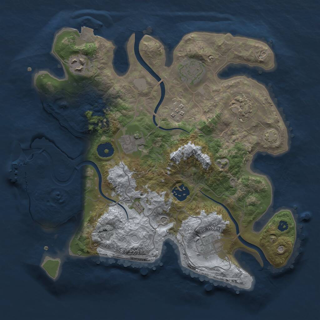 Rust Map: Procedural Map, Size: 3000, Seed: 1269512119, 11 Monuments