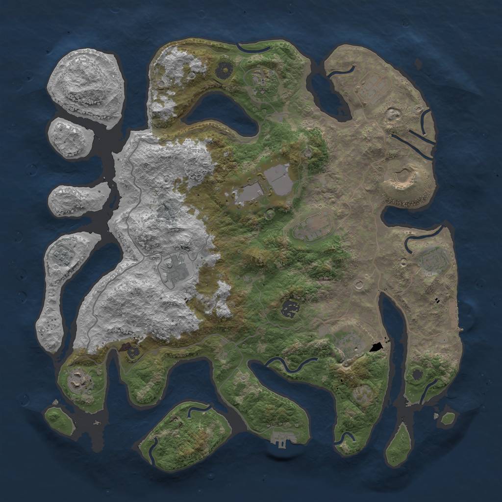 Rust Map: Procedural Map, Size: 4250, Seed: 18765432, 16 Monuments