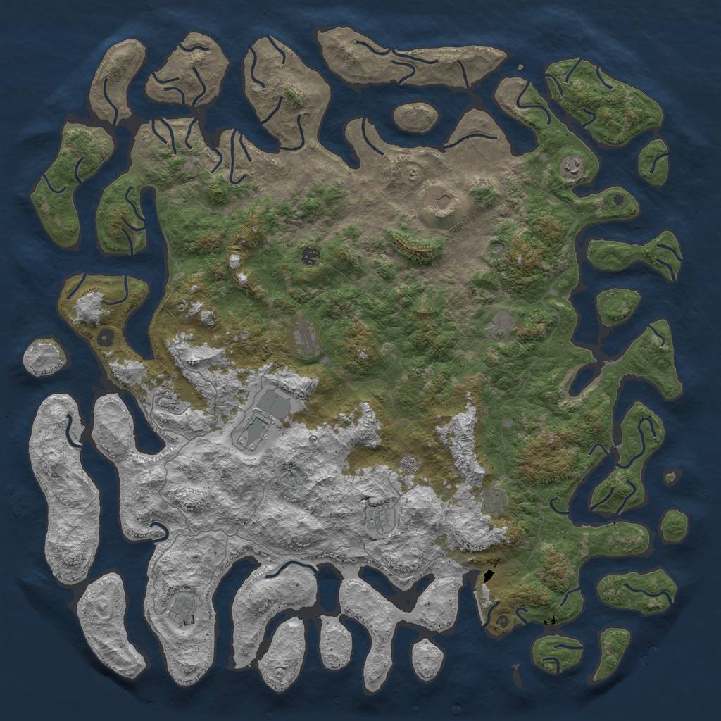 Rust Map: Procedural Map, Size: 6000, Seed: 1793246850, 14 Monuments