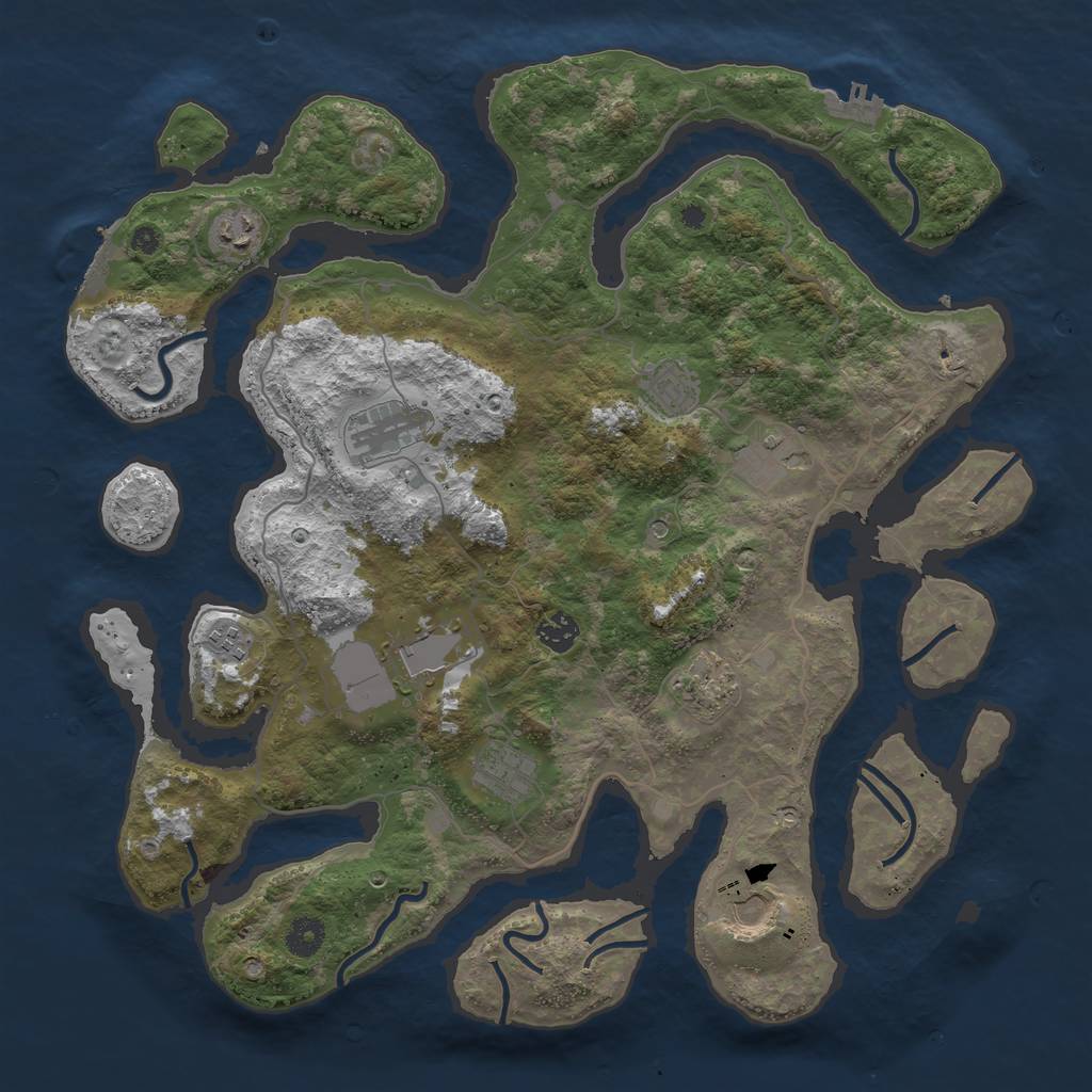 Rust Map: Procedural Map, Size: 4100, Seed: 2707, 15 Monuments