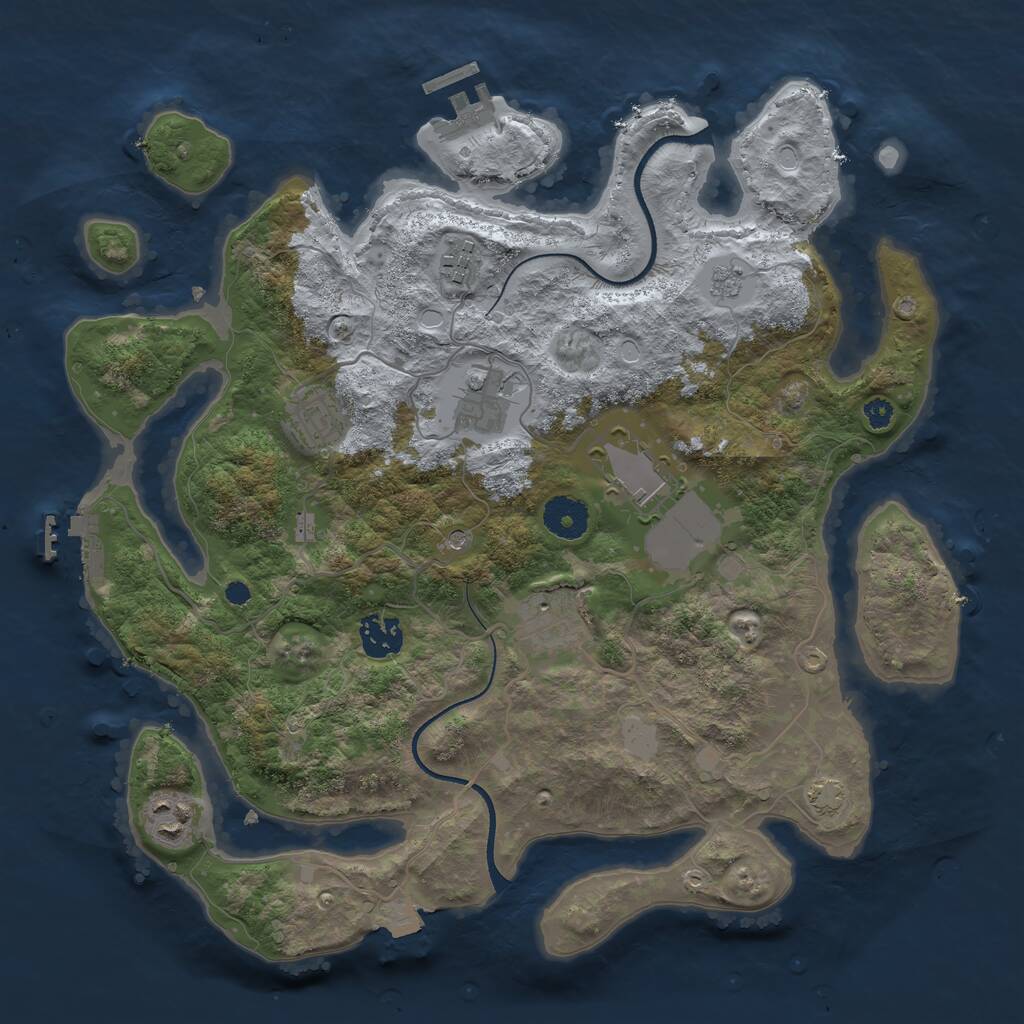 Rust Map: Procedural Map, Size: 3500, Seed: 93712, 13 Monuments