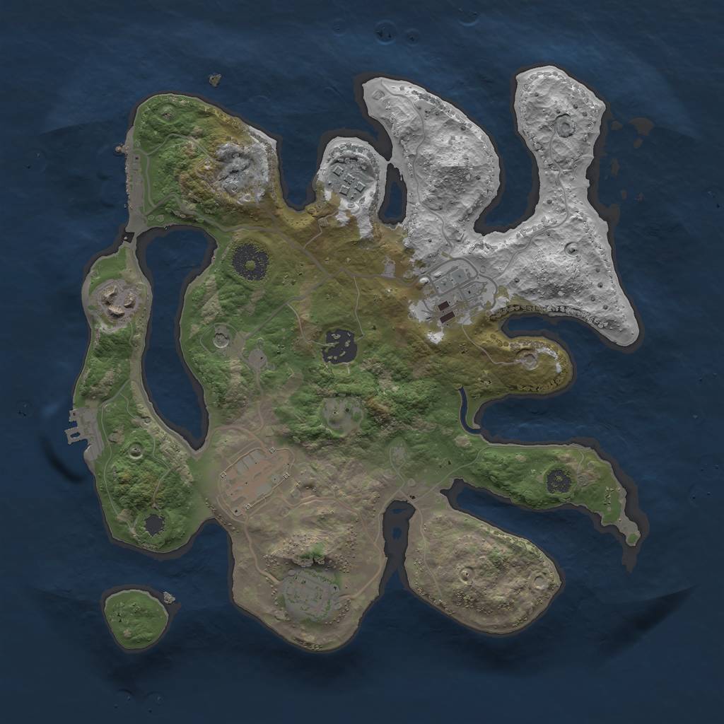 Rust Map: Procedural Map, Size: 3000, Seed: 576141322, 11 Monuments