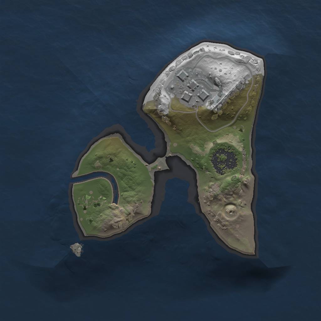 Rust Map: Procedural Map, Size: 1270, Seed: 1, 3 Monuments