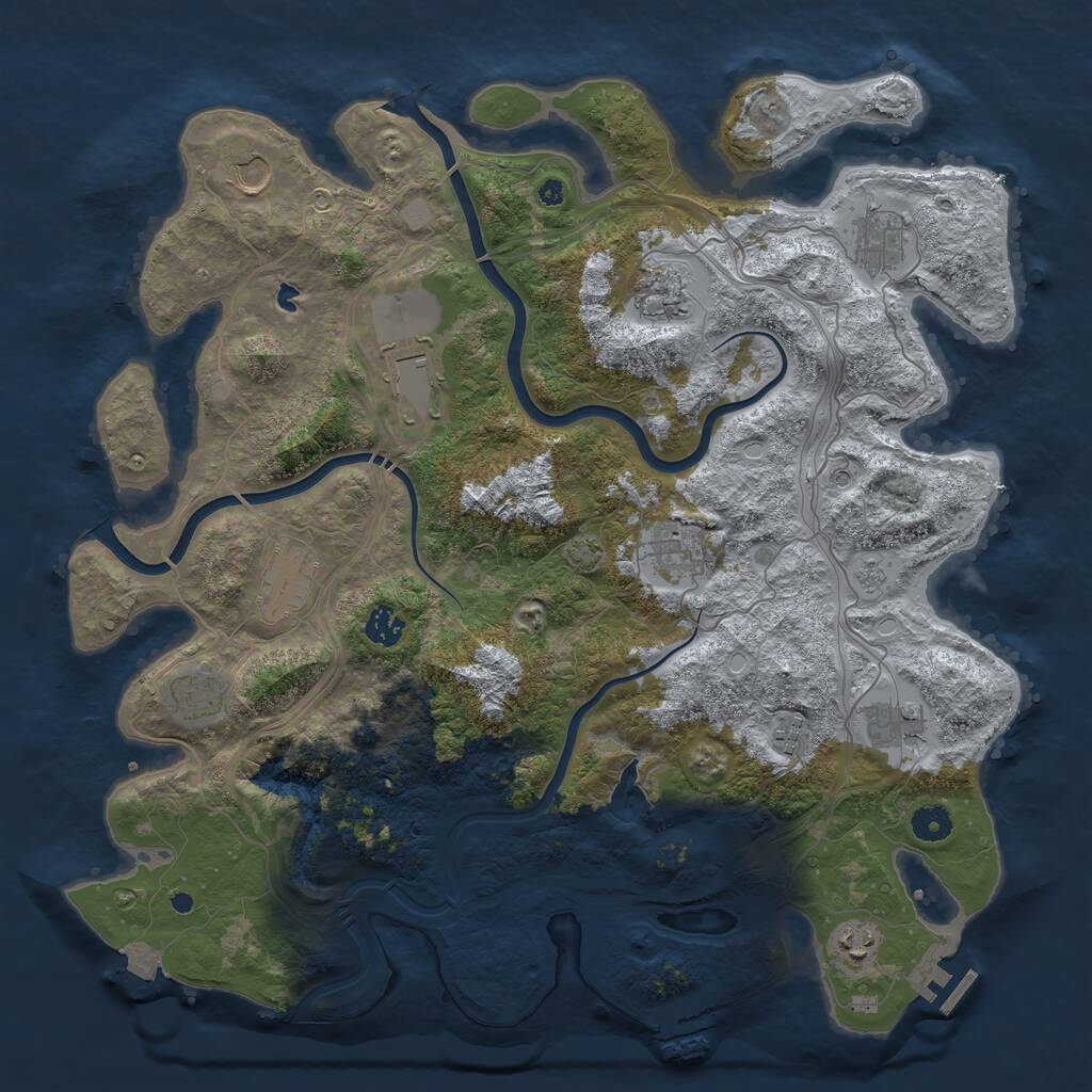 Rust Map: Procedural Map, Size: 4250, Seed: 26410, 17 Monuments