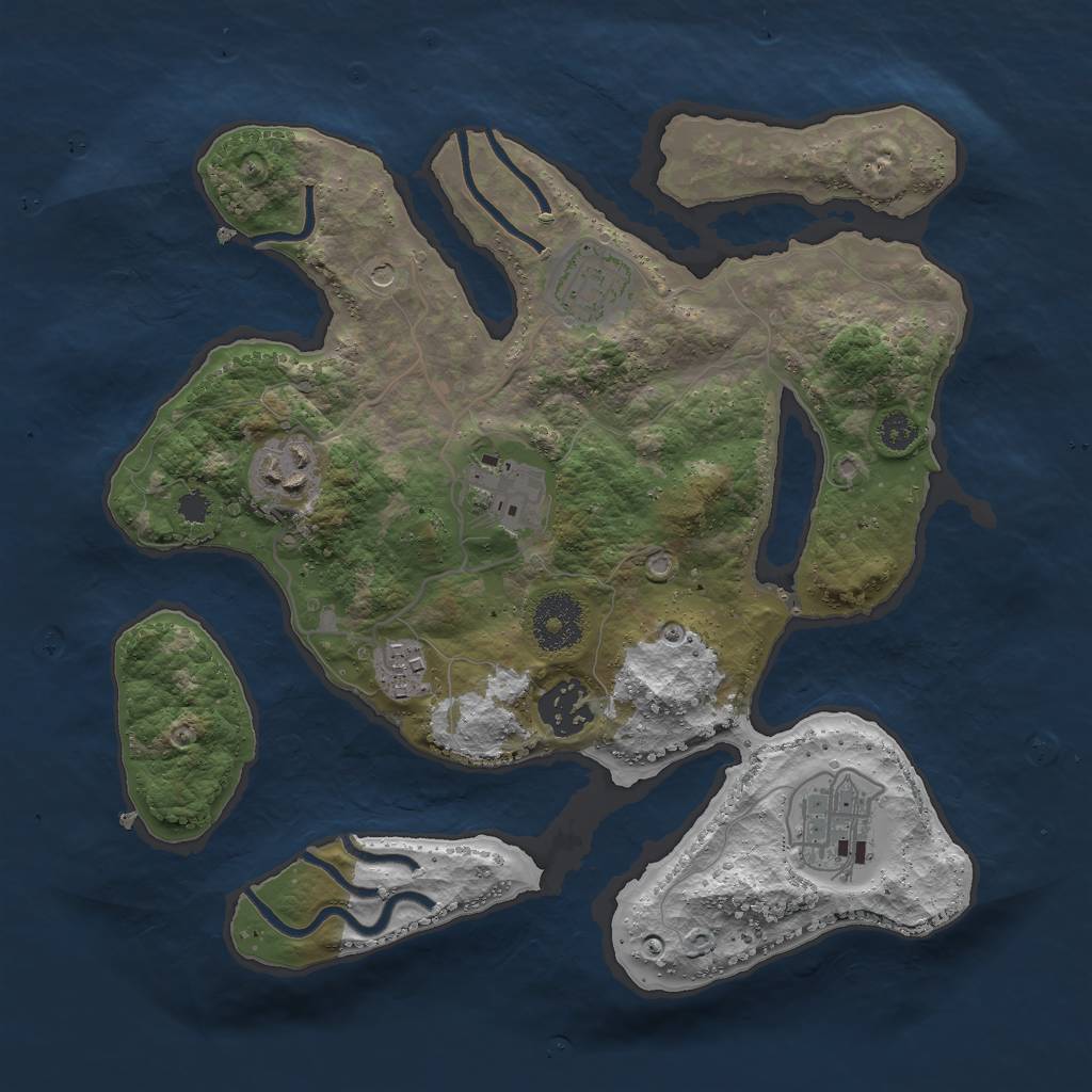 Rust Map: Procedural Map, Size: 3000, Seed: 1388928468, 9 Monuments