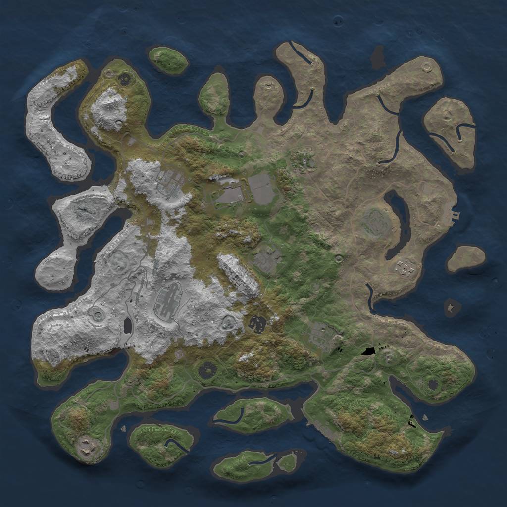 Rust Map: Procedural Map, Size: 4300, Seed: 23423545, 15 Monuments