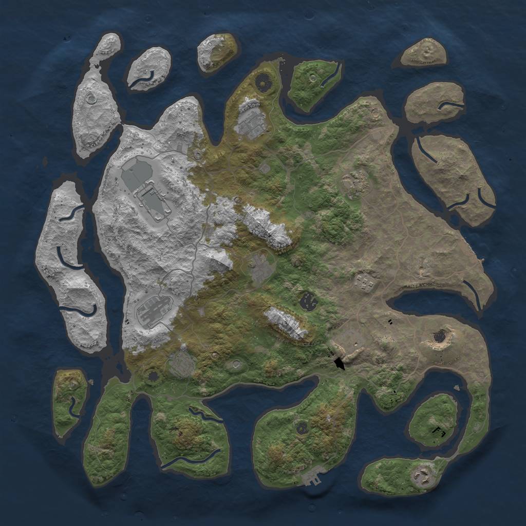 Rust Map: Procedural Map, Size: 4500, Seed: 752488182, 16 Monuments