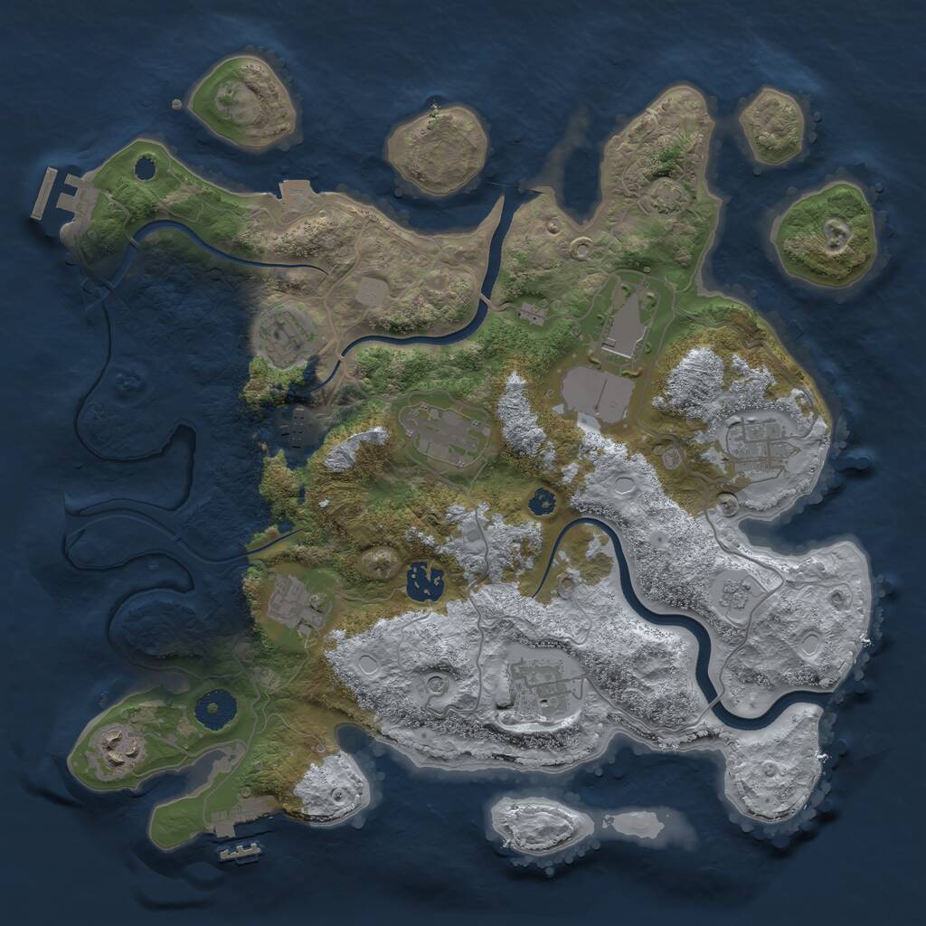 Rust Map: Procedural Map, Size: 3500, Seed: 430713, 15 Monuments