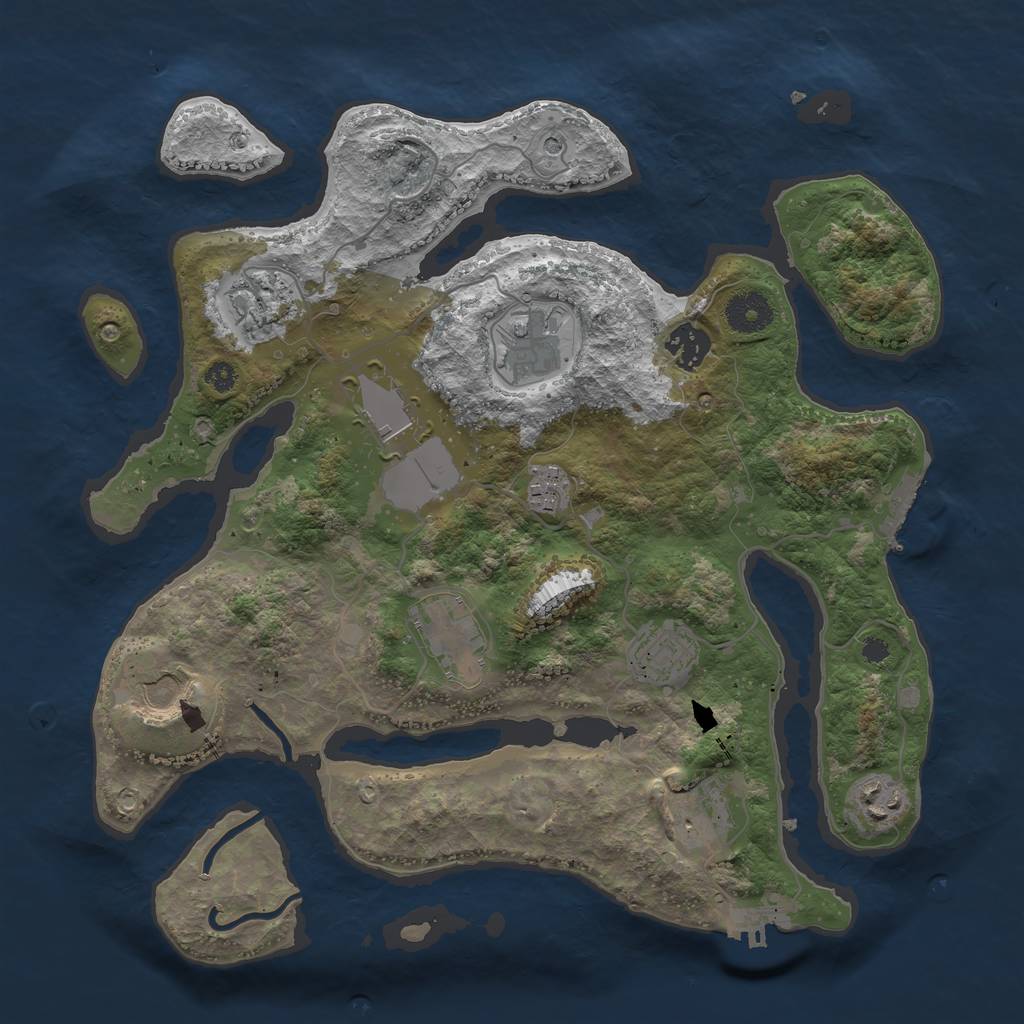Rust Map: Procedural Map, Size: 3500, Seed: 1023735896, 15 Monuments