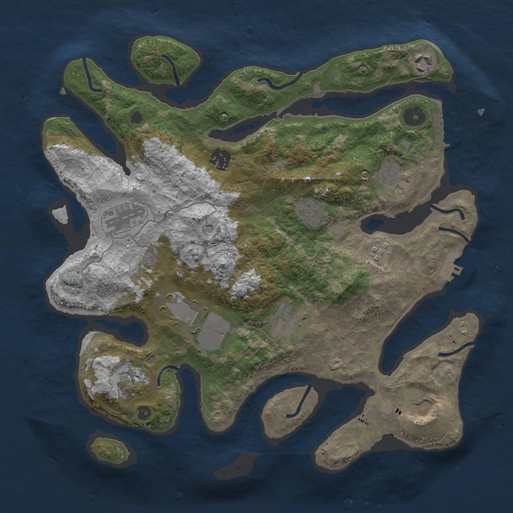 Rust Map: Procedural Map, Size: 3700, Seed: 1811012635, 15 Monuments