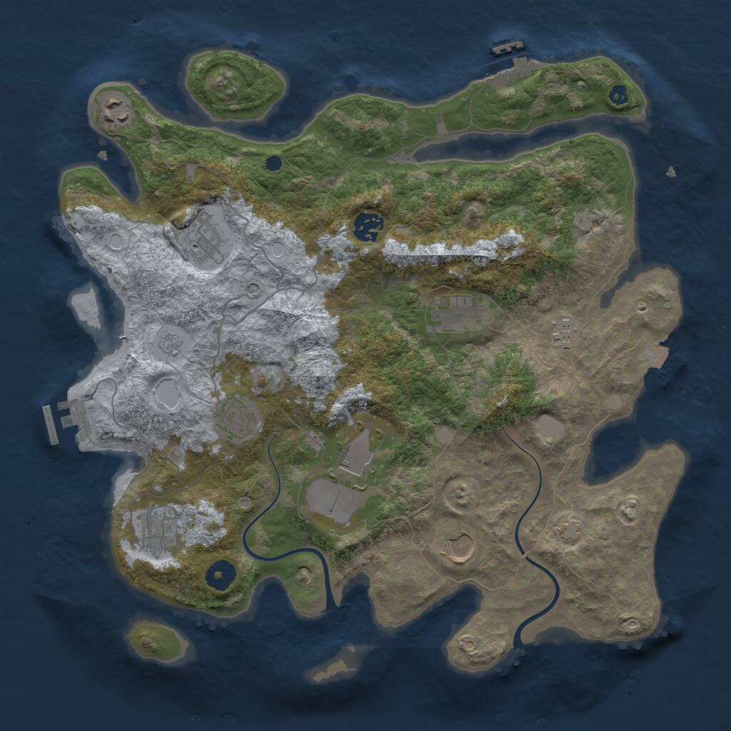 Rust Map: Procedural Map, Size: 3700, Seed: 1811012635, 15 Monuments