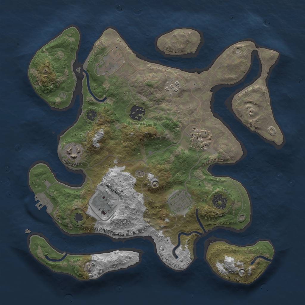 Rust Map: Procedural Map, Size: 3000, Seed: 684764734, 11 Monuments