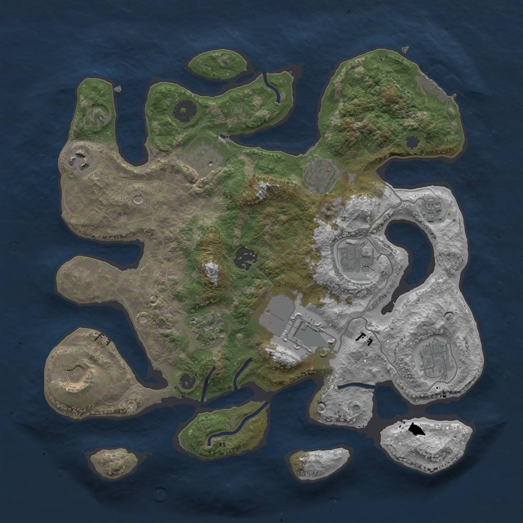 Rust Map: Procedural Map, Size: 3500, Seed: 2890, 14 Monuments