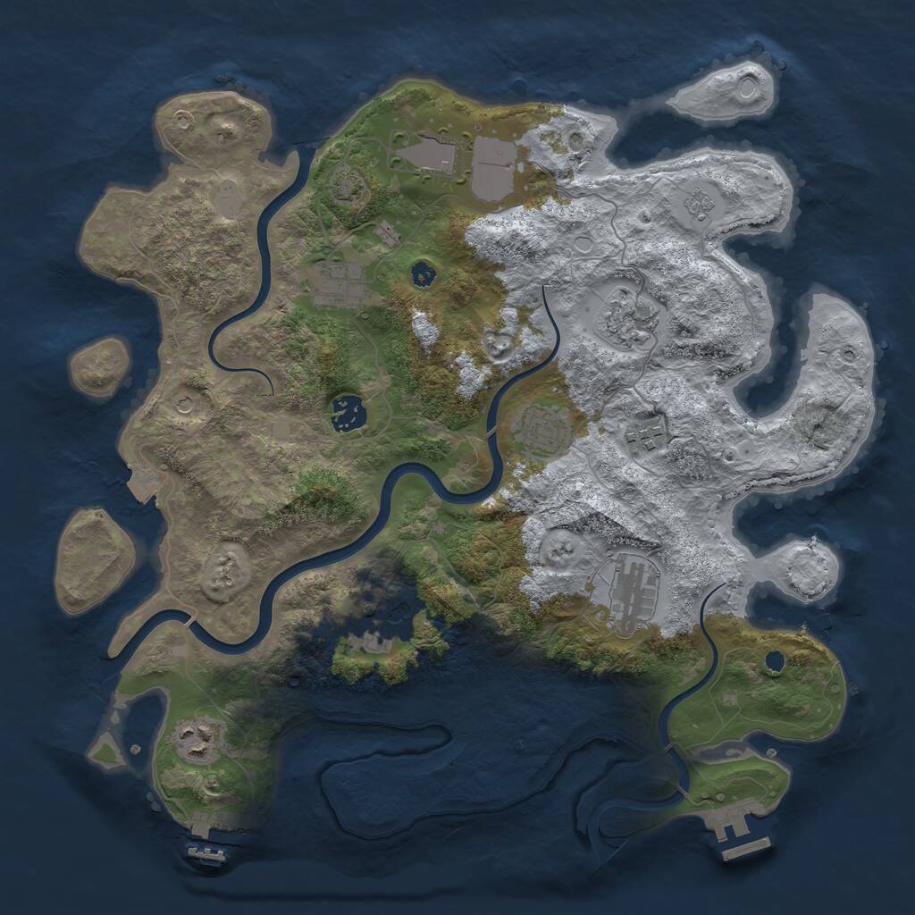 Rust Map: Procedural Map, Size: 3750, Seed: 1104742, 15 Monuments