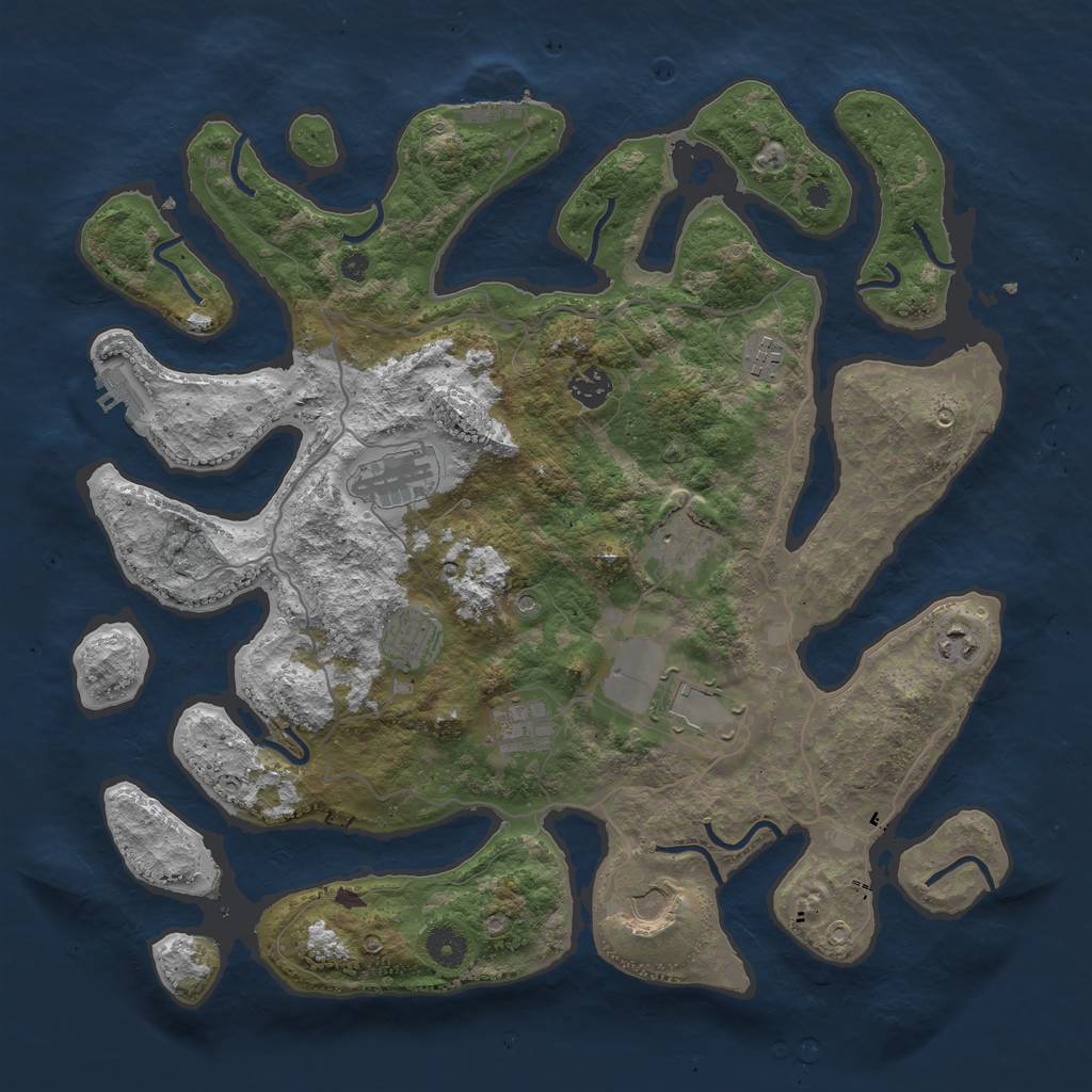 Rust Map: Procedural Map, Size: 4020, Seed: 13860, 14 Monuments