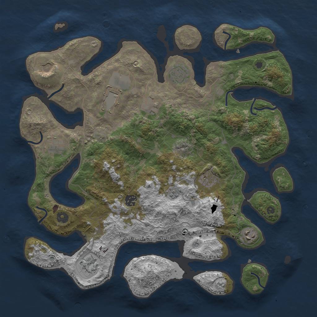 Rust Map: Procedural Map, Size: 4000, Seed: 1404031782, 13 Monuments