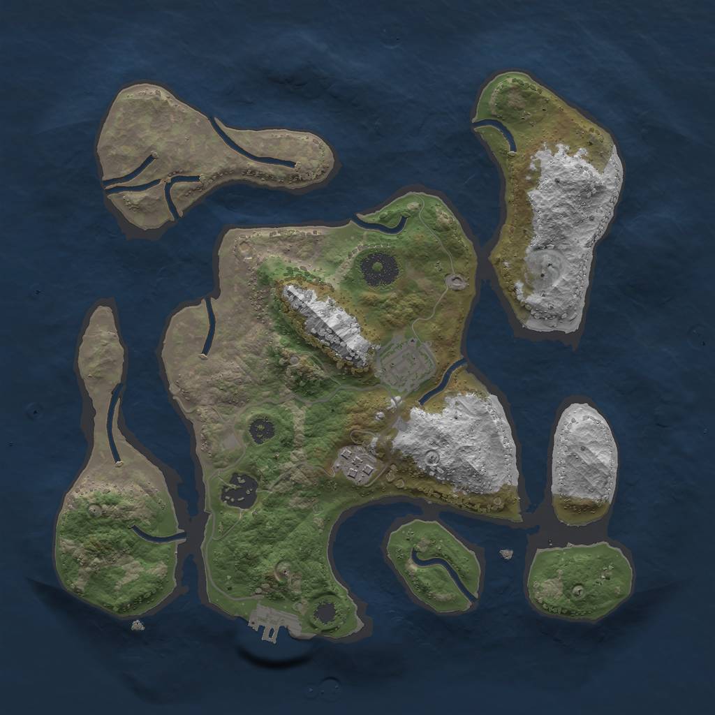 Rust Map: Procedural Map, Size: 3000, Seed: 8260, 6 Monuments