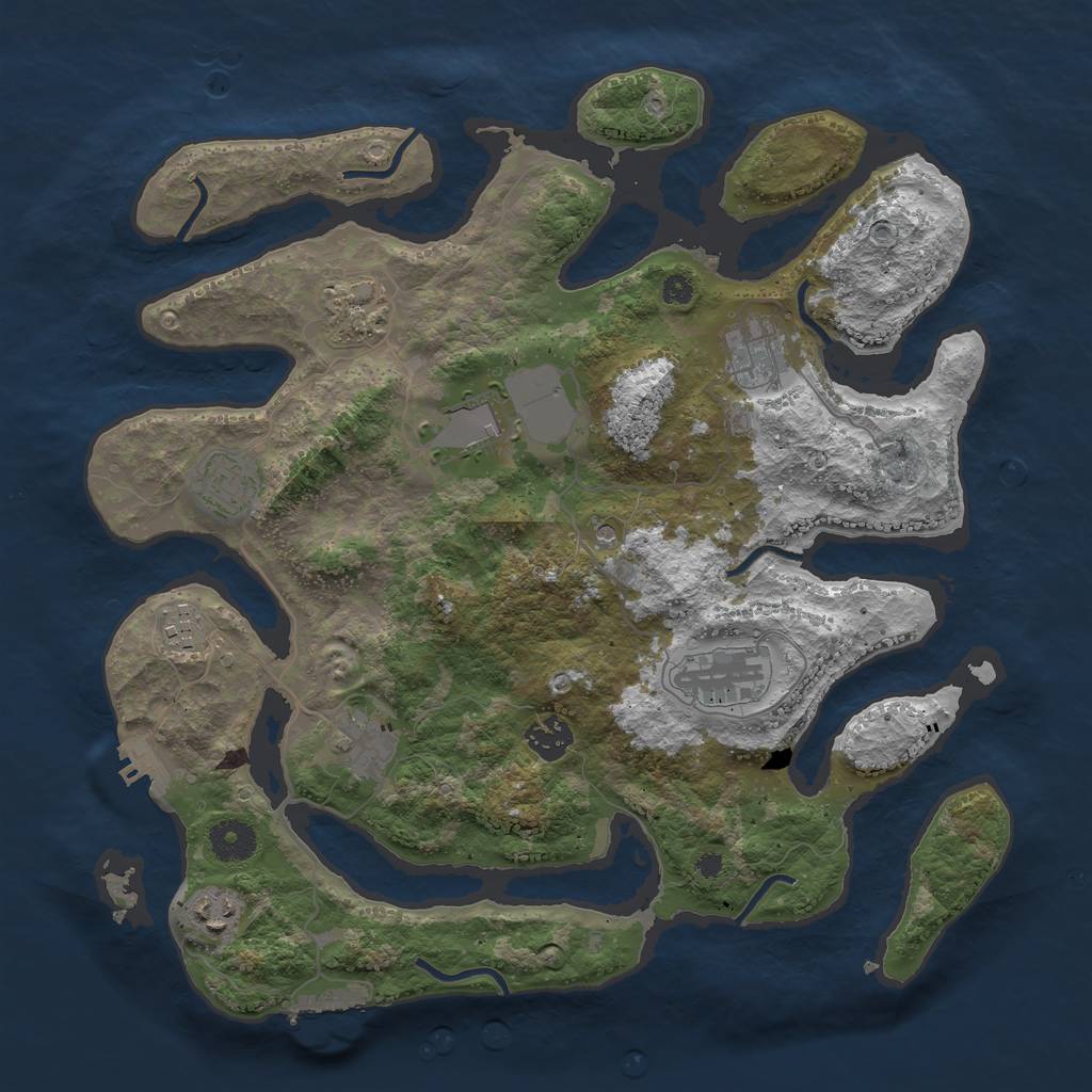 Rust Map: Procedural Map, Size: 3700, Seed: 1539308080, 14 Monuments