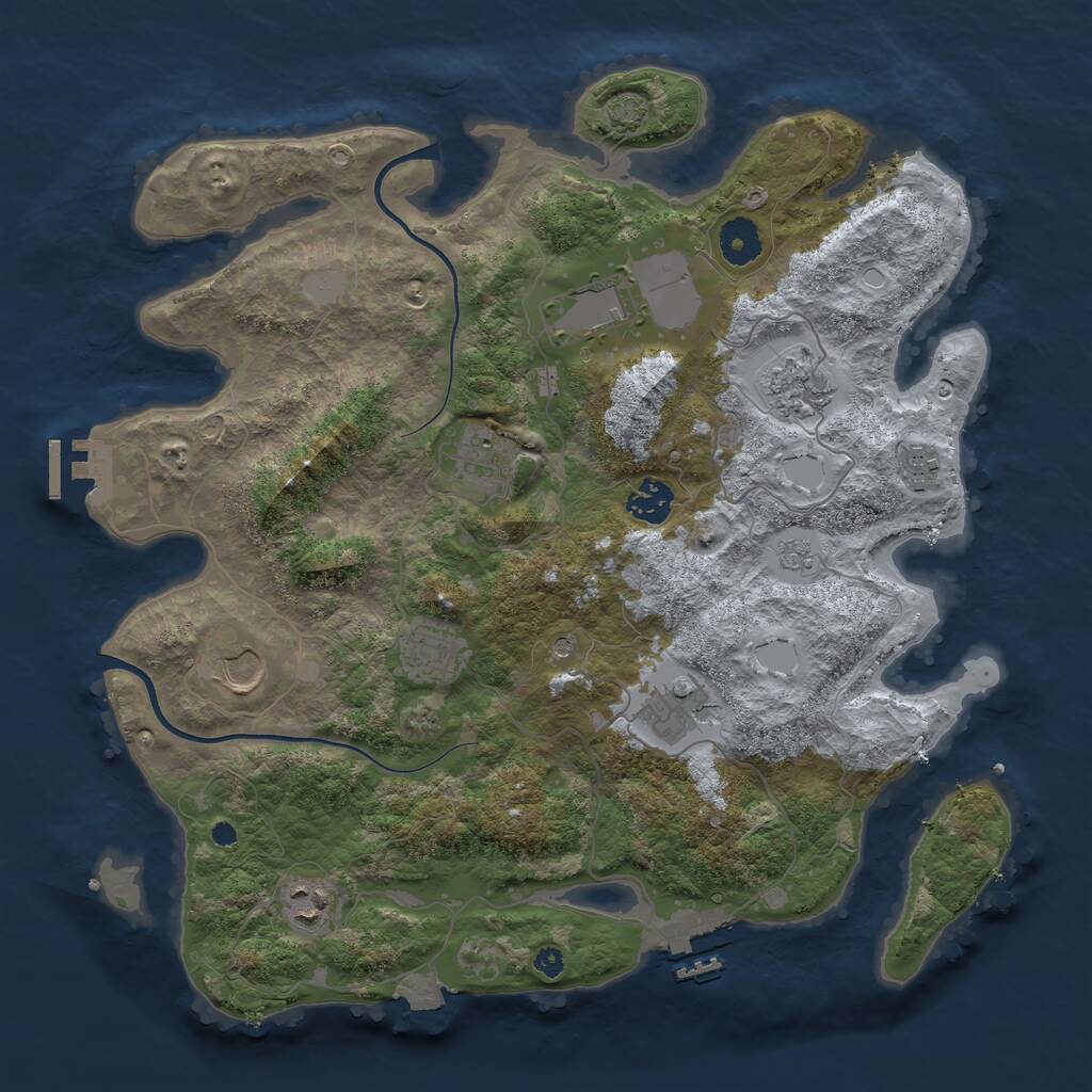 Rust Map: Procedural Map, Size: 3700, Seed: 1539308080, 15 Monuments