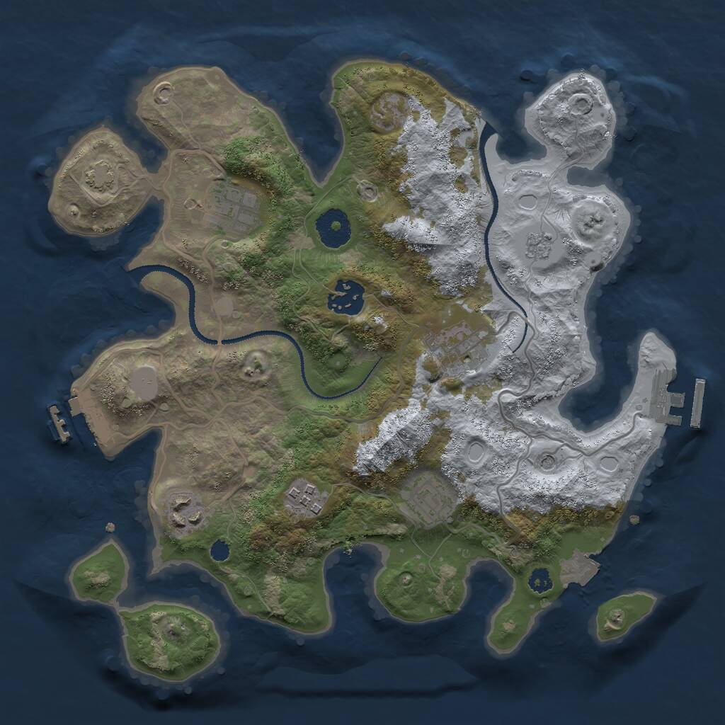 Rust Map: Procedural Map, Size: 3000, Seed: 1779673146, 12 Monuments