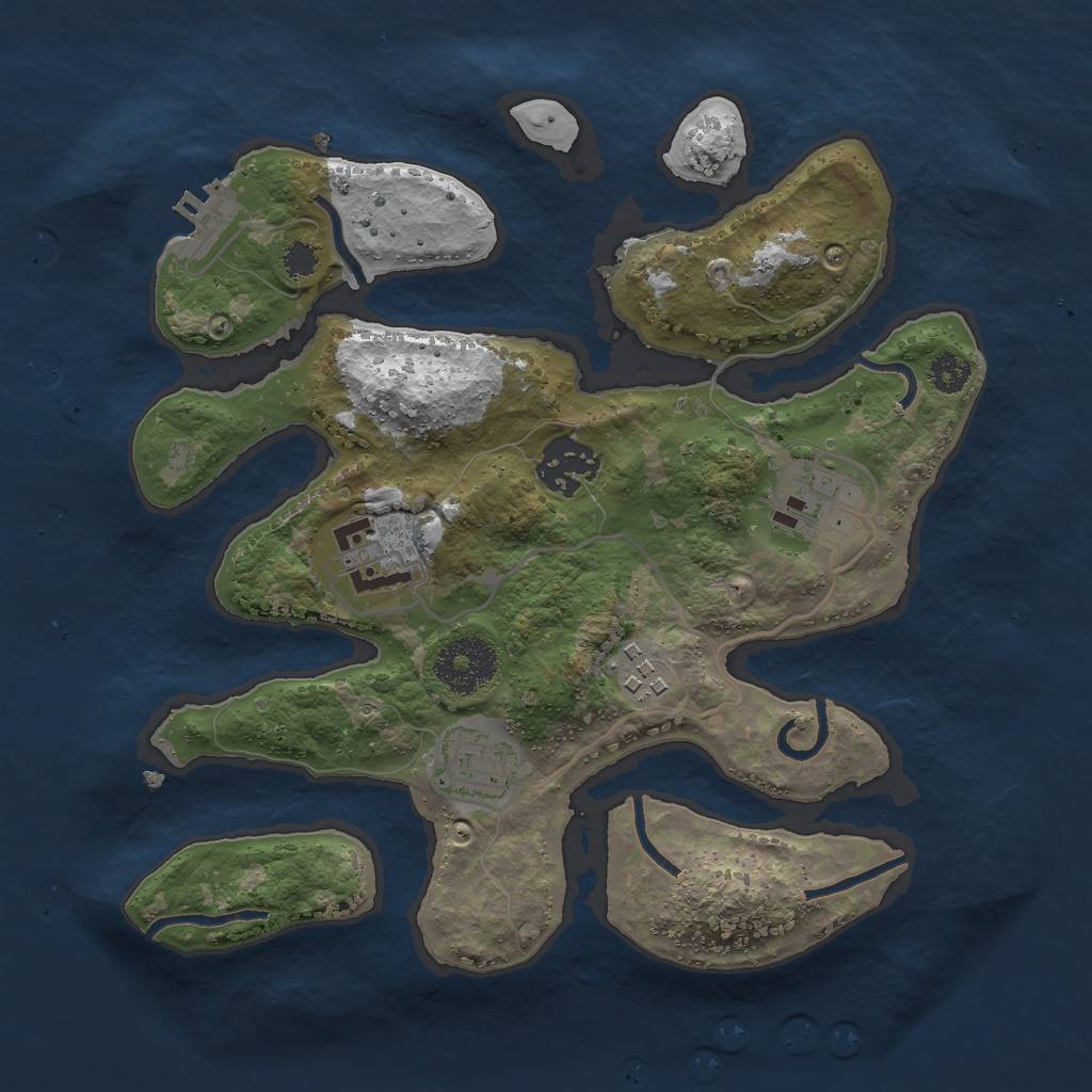 Rust Map: Procedural Map, Size: 2800, Seed: 200900, 8 Monuments