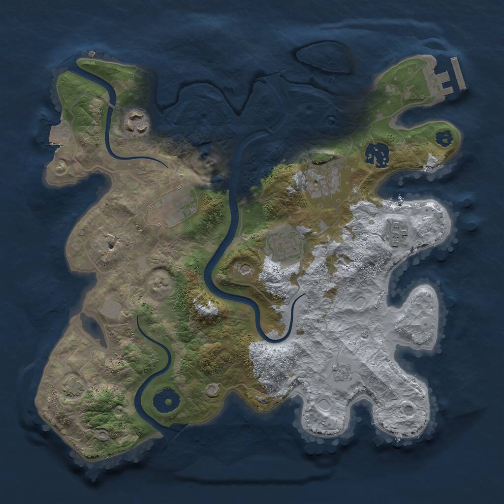 Rust Map: Procedural Map, Size: 3000, Seed: 93143, 11 Monuments