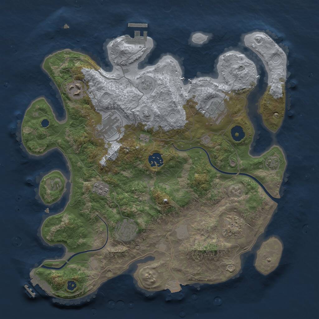 Rust Map: Procedural Map, Size: 3300, Seed: 946, 12 Monuments