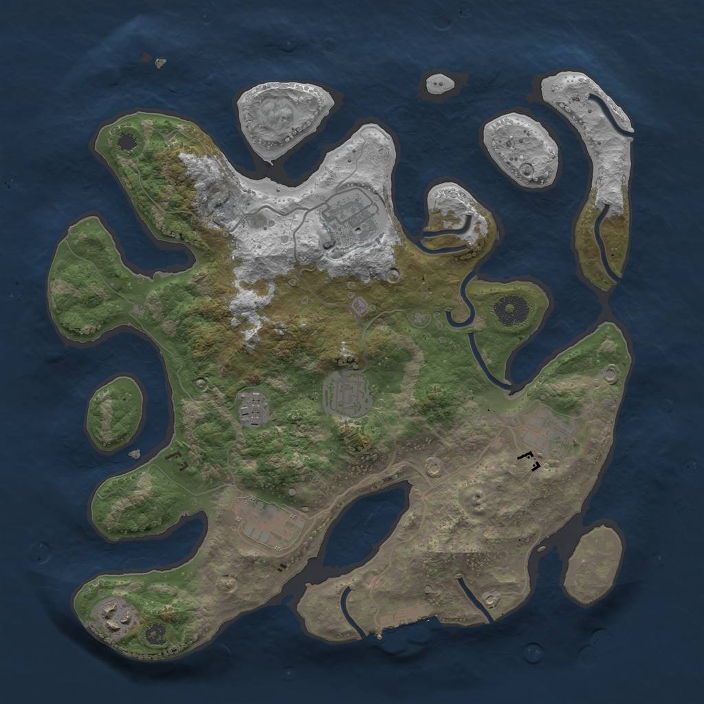 Rust Map: Procedural Map, Size: 3300, Seed: 946, 9 Monuments