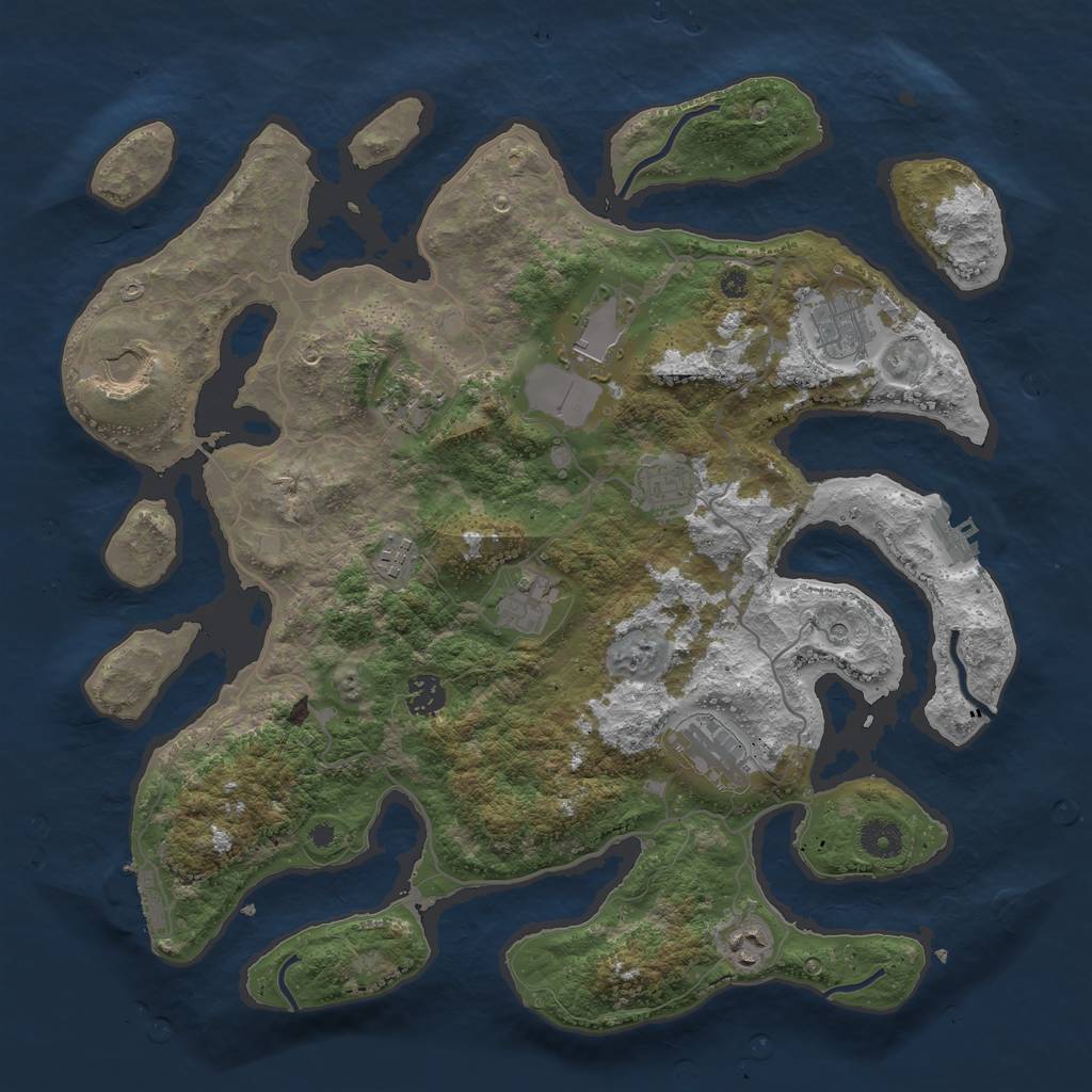 Rust Map: Procedural Map, Size: 4000, Seed: 950509, 15 Monuments