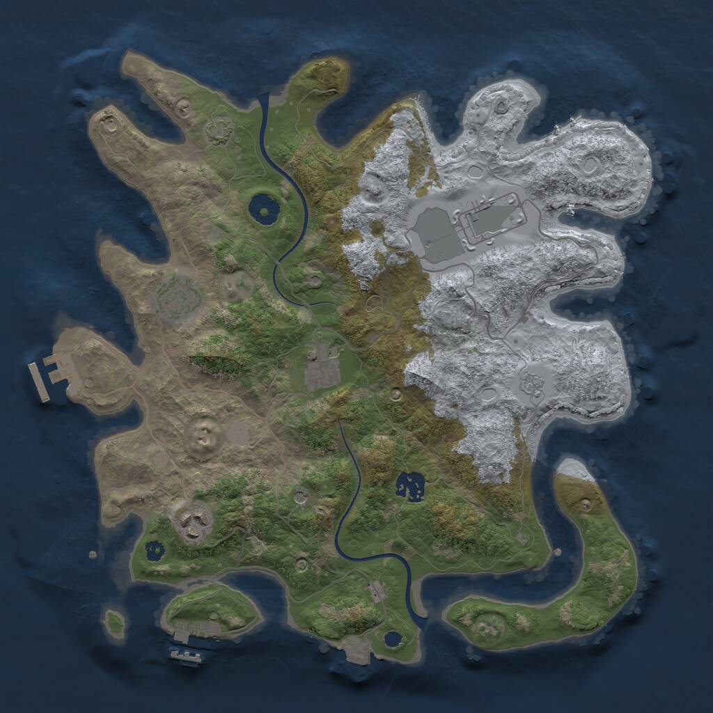 Rust Map: Procedural Map, Size: 3500, Seed: 780876105, 11 Monuments
