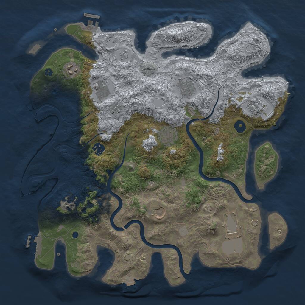 Rust Map: Procedural Map, Size: 3850, Seed: 18885, 15 Monuments
