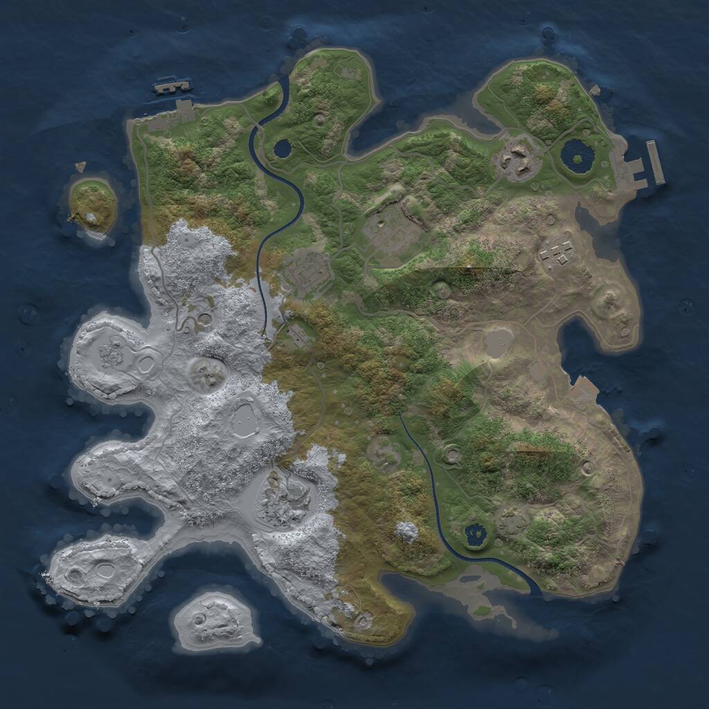 Rust Map: Procedural Map, Size: 3200, Seed: 787612901, 11 Monuments