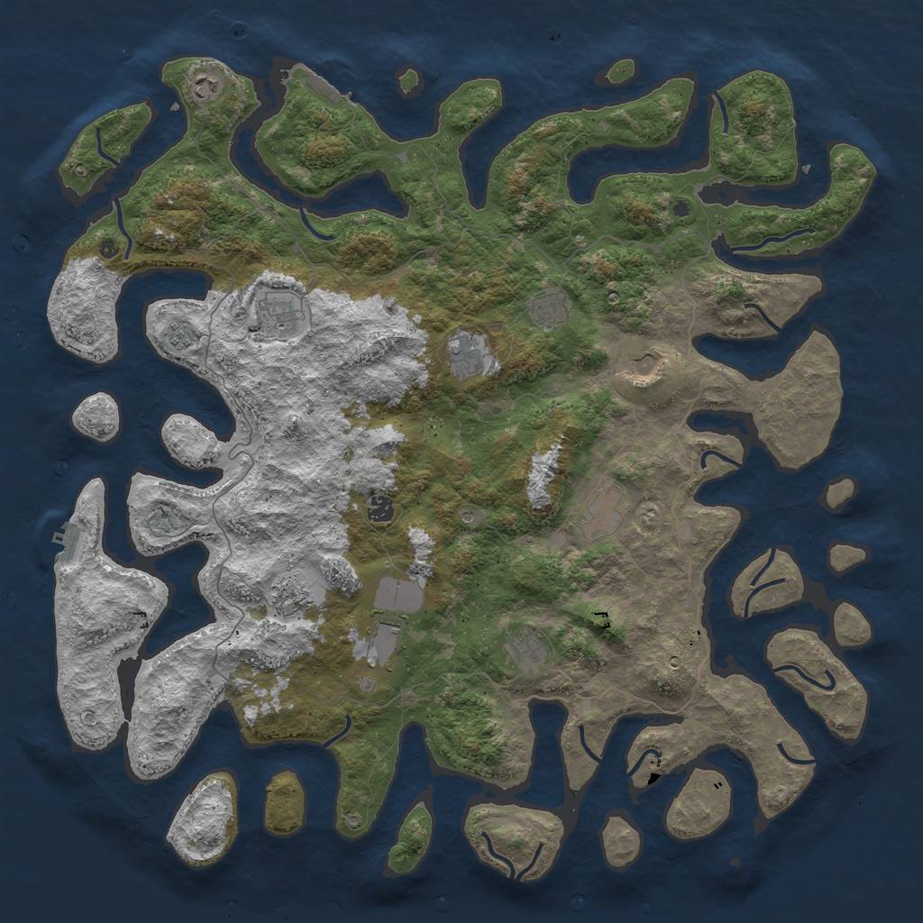 Rust Map: Procedural Map, Size: 5100, Seed: 5100, 16 Monuments