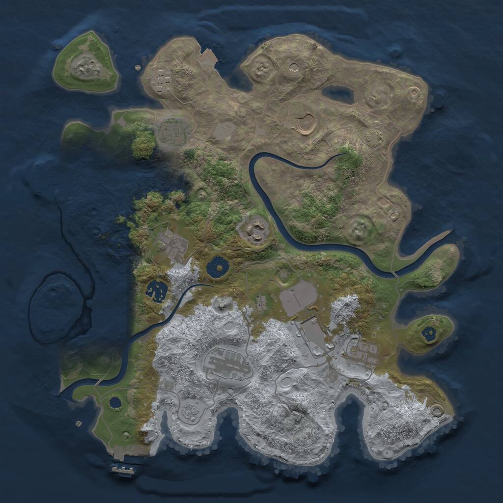 Rust Map: Procedural Map, Size: 3500, Seed: 1925848524, 15 Monuments