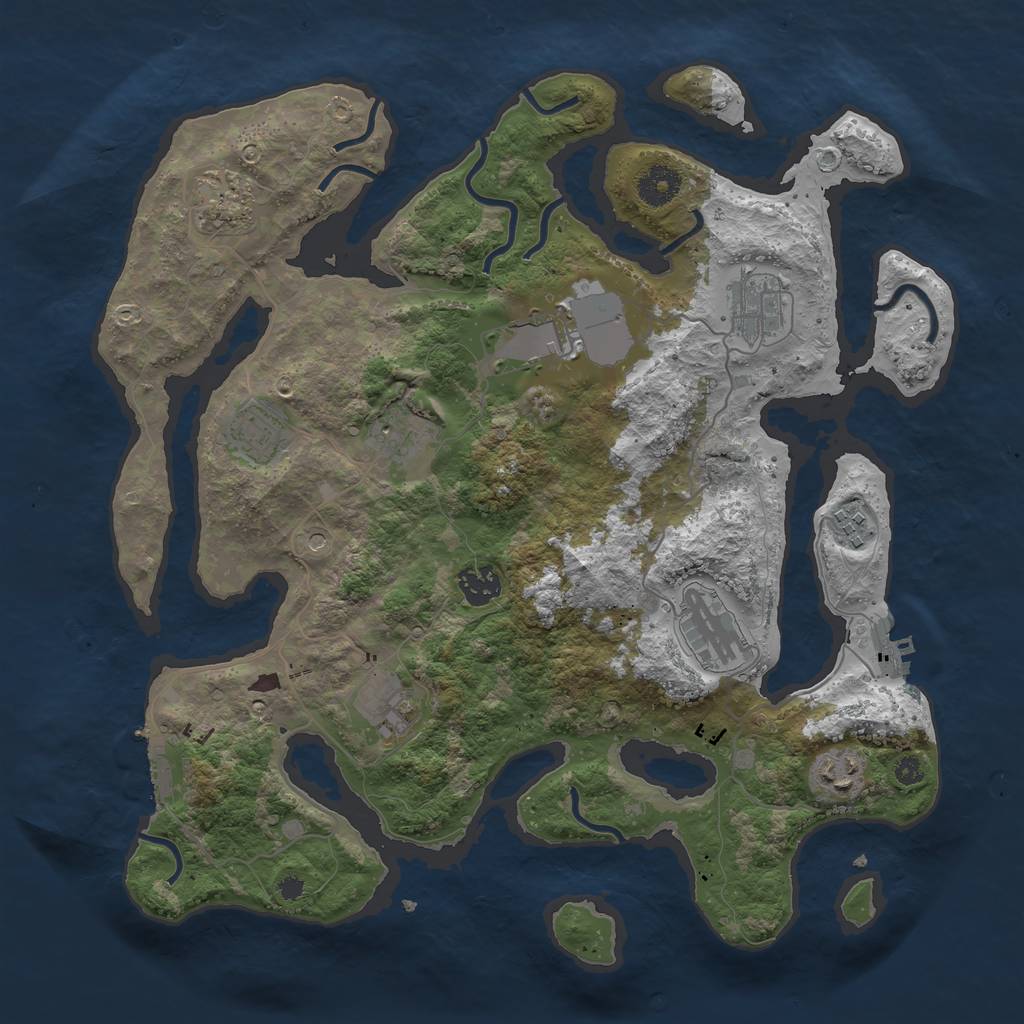 Rust Map: Procedural Map, Size: 3700, Seed: 195792013, 15 Monuments