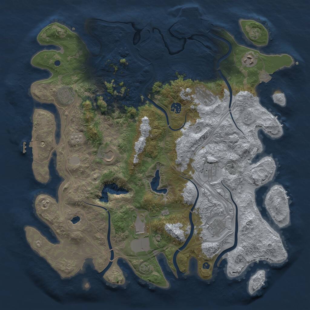 Rust Map: Procedural Map, Size: 4250, Seed: 456789342, 15 Monuments