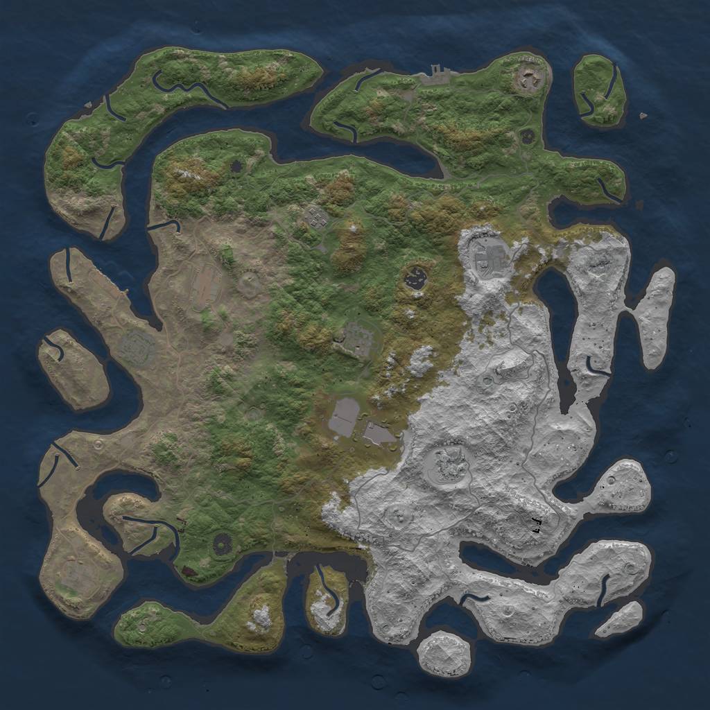 Rust Map: Procedural Map, Size: 5000, Seed: 1382934472, 15 Monuments