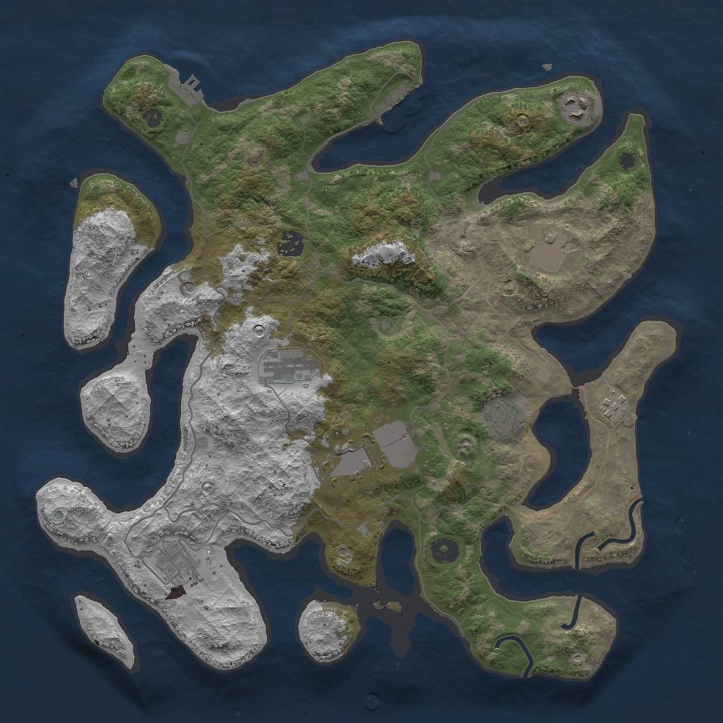 Rust Map: Procedural Map, Size: 4000, Seed: 1572, 13 Monuments