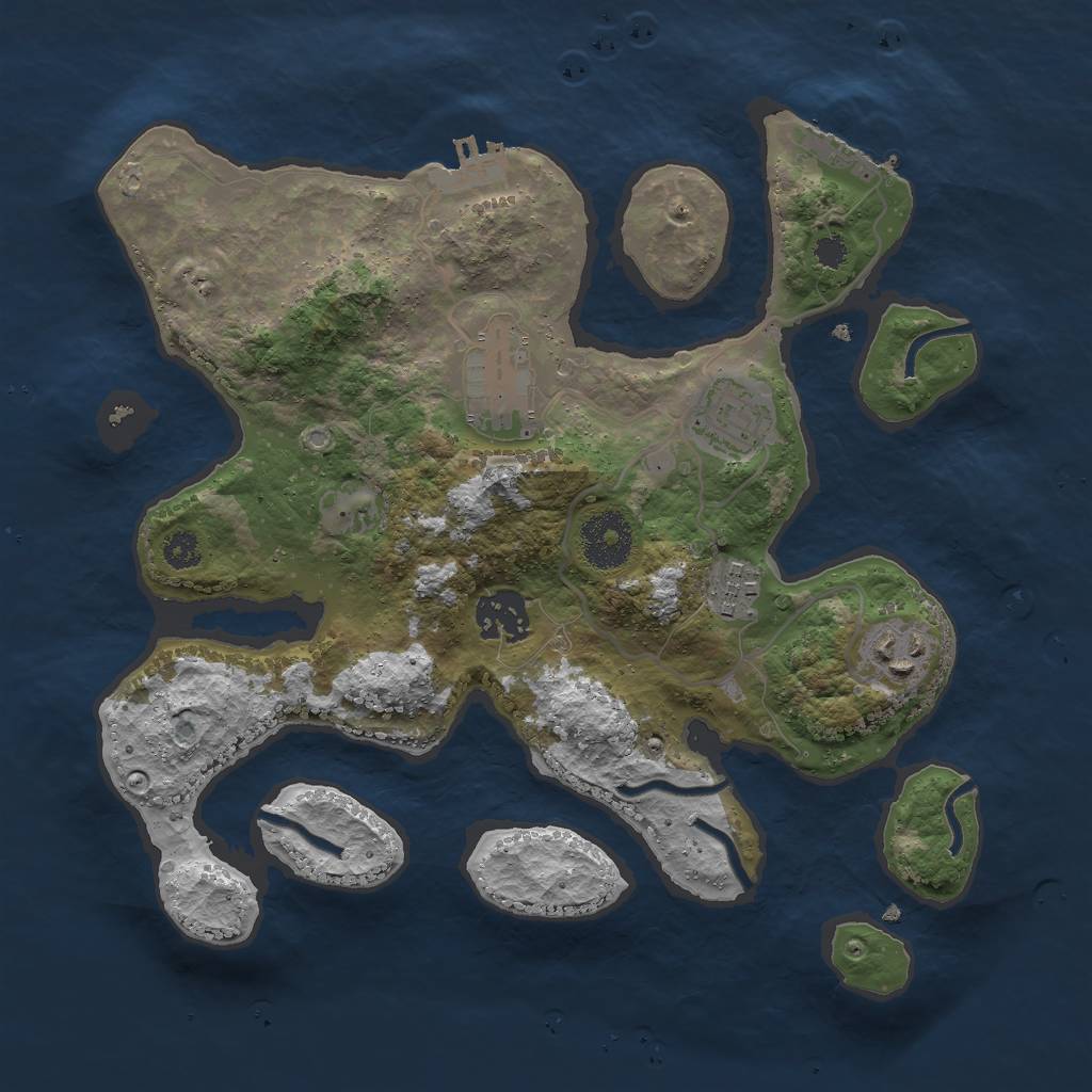 Rust Map: Procedural Map, Size: 3000, Seed: 972088097, 9 Monuments