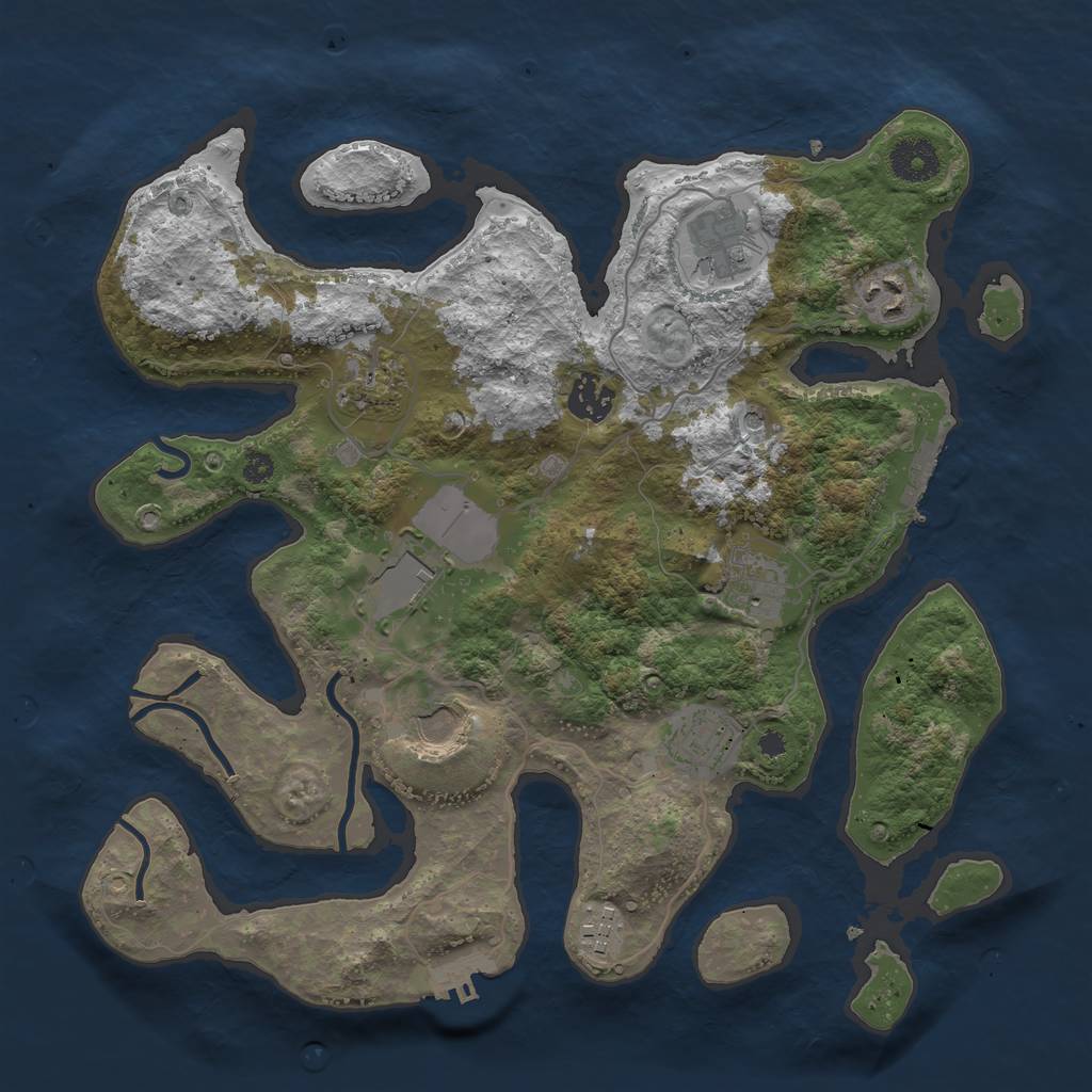 Rust Map: Procedural Map, Size: 3500, Seed: 1268, 14 Monuments