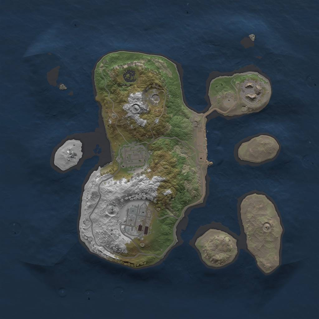 Rust Map: Procedural Map, Size: 2400, Seed: 100, 7 Monuments