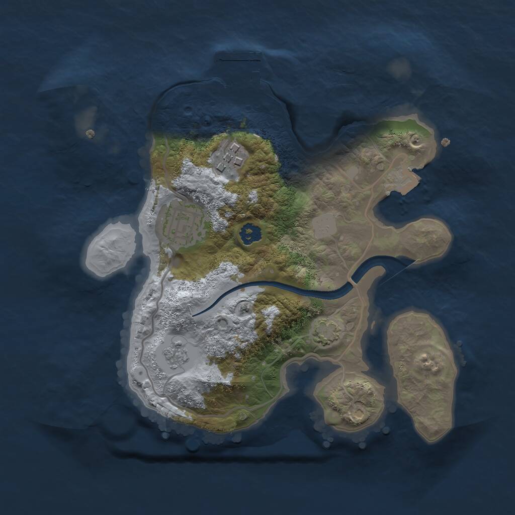 Rust Map: Procedural Map, Size: 2400, Seed: 100, 6 Monuments