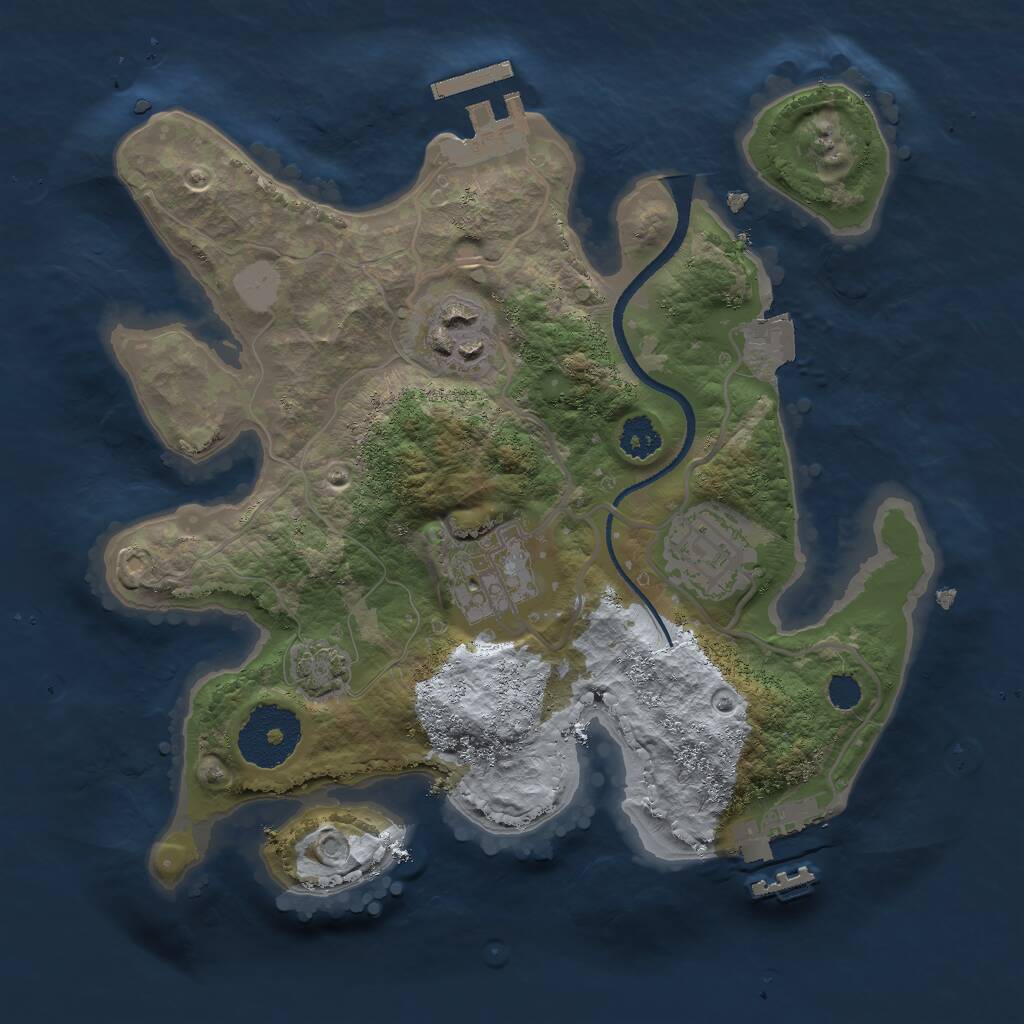 Rust Map: Procedural Map, Size: 2500, Seed: 12683, 7 Monuments