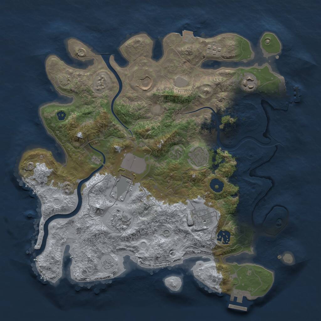 Rust Map: Procedural Map, Size: 3500, Seed: 19890628, 14 Monuments