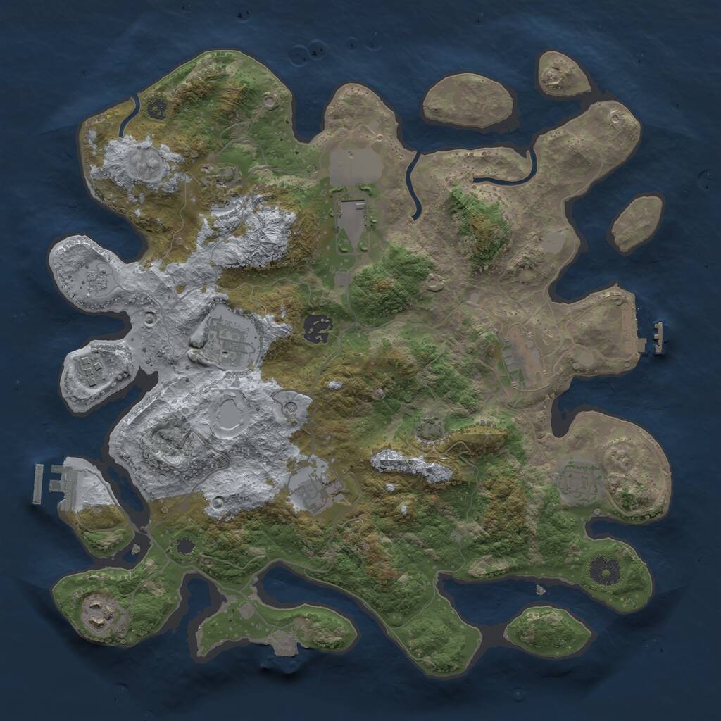 Rust Map: Procedural Map, Size: 3600, Seed: 192278222, 15 Monuments