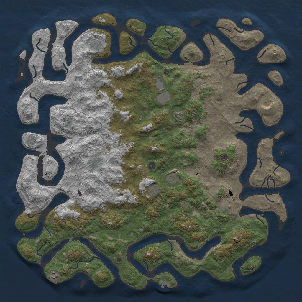 Rust Map: Procedural Map, Size: 6000, Seed: 154614554, 16 Monuments